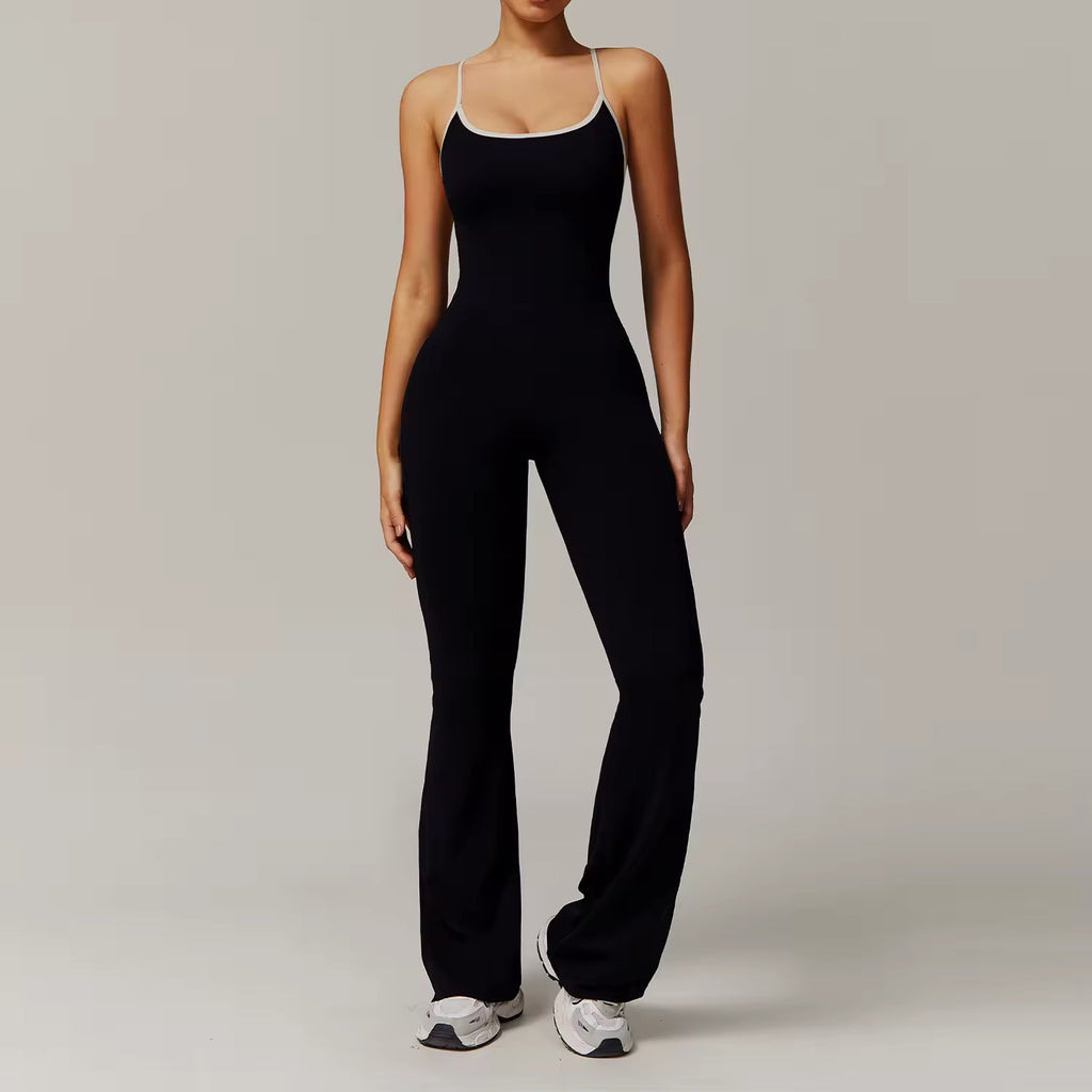 Damen-Gym-Jumpsuit mit überkreuztem Rücken