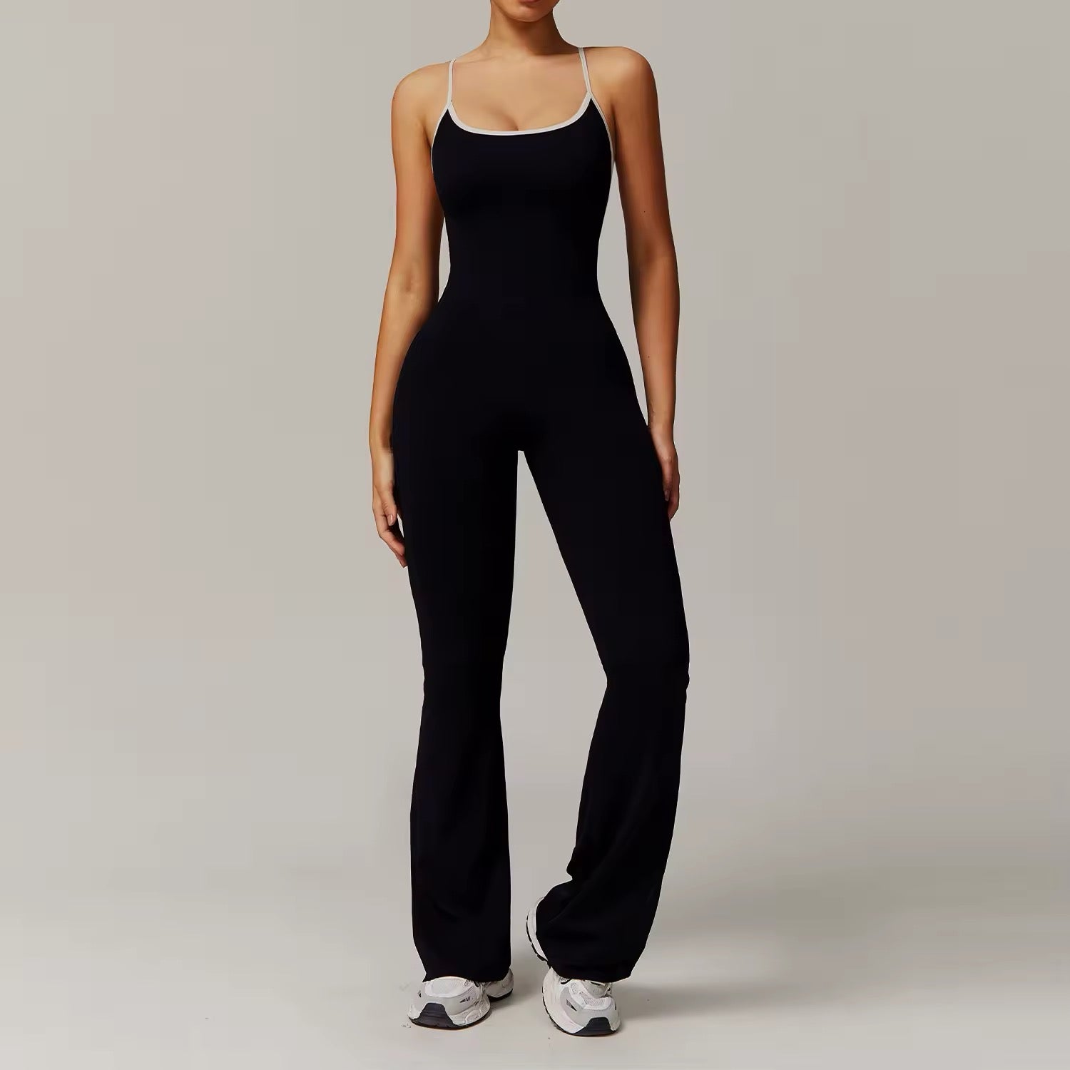 Damen-Gym-Jumpsuit mit überkreuztem Rücken