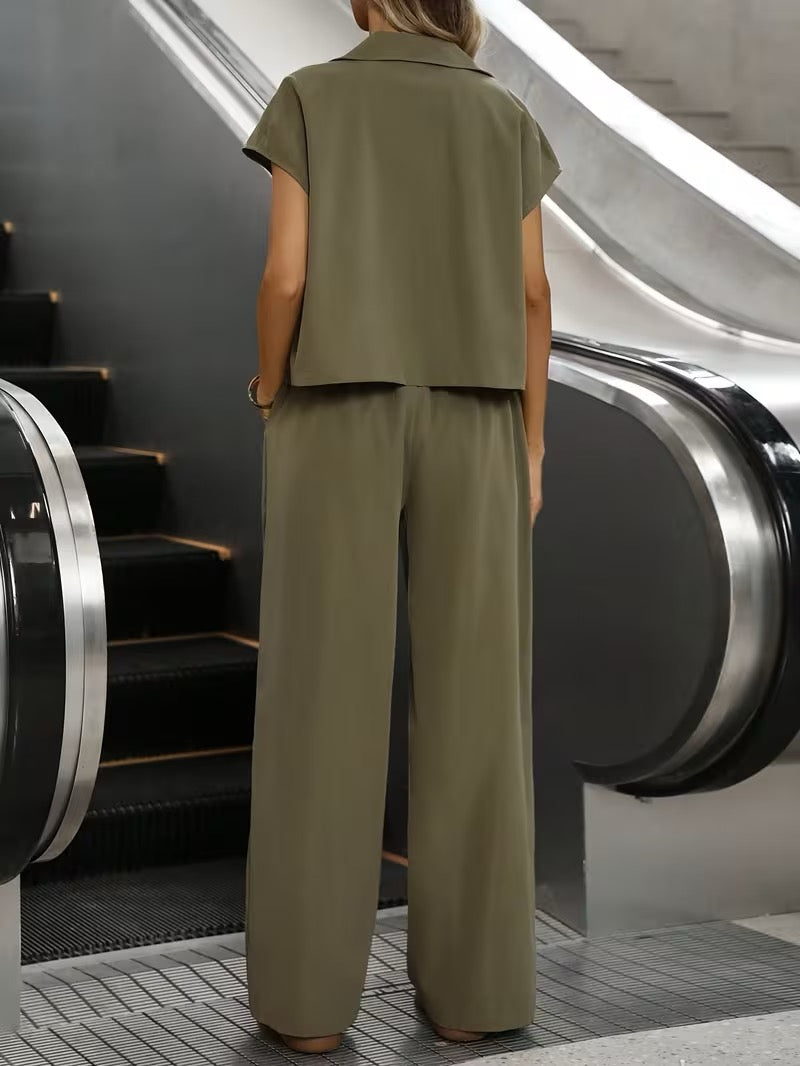 Freizeit-Hemd und Hose in Unifarbe