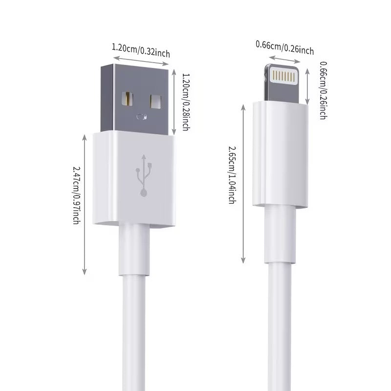 2 Stk. Weiß für iPhone Ladekabel, 12W