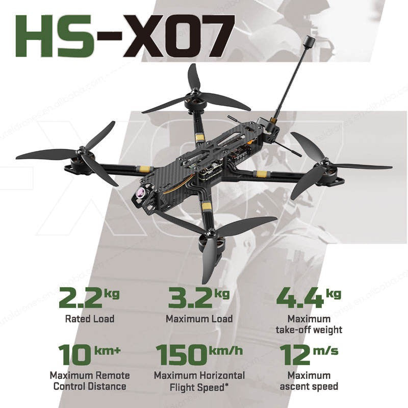 HS Airforce HS X07 7 Zoll Racing FPV mit Kamera Carbonfaser