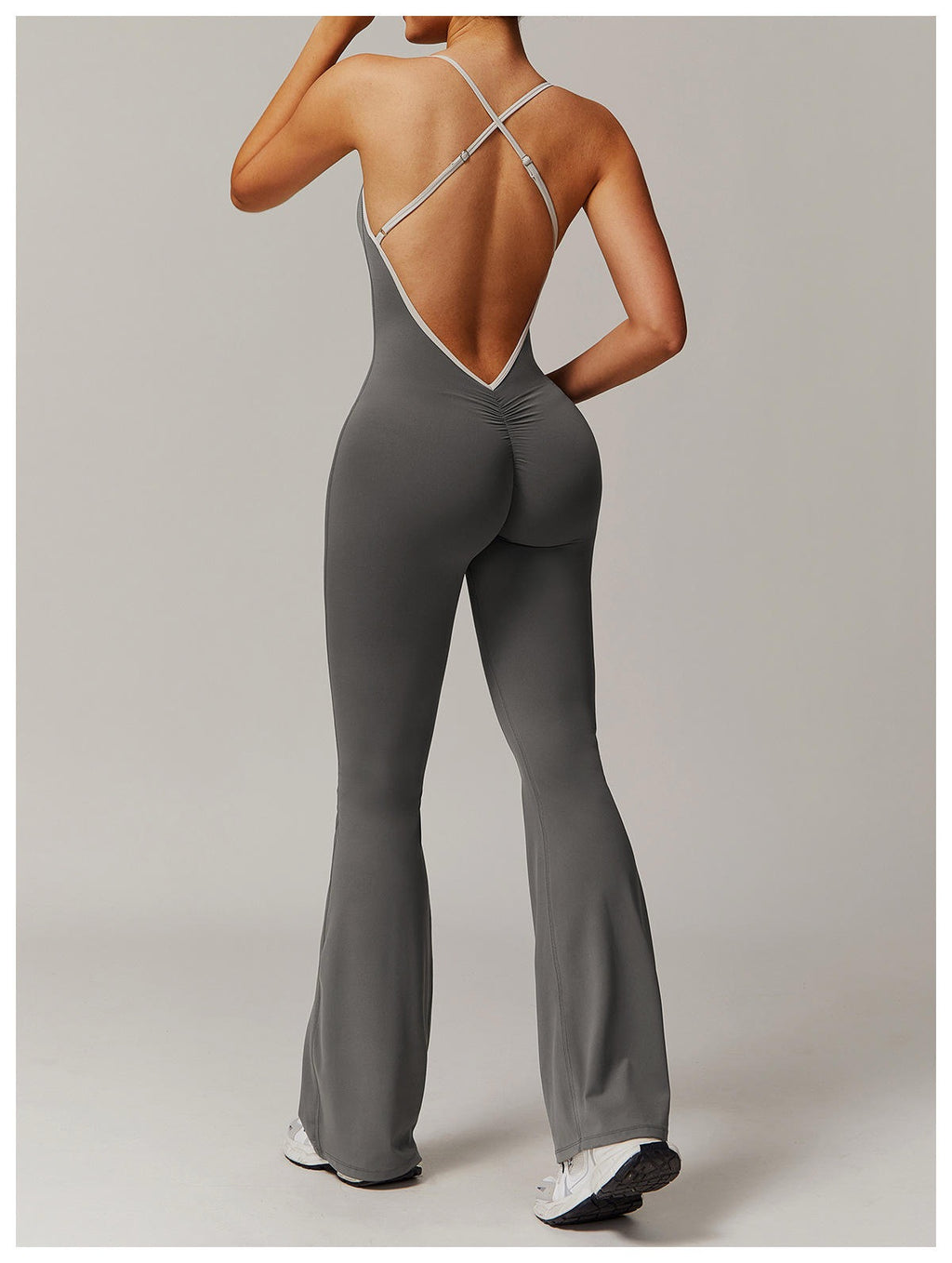 Damen-Gym-Jumpsuit mit überkreuztem Rücken