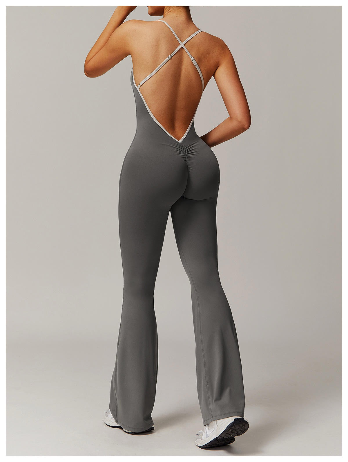 Damen-Gym-Jumpsuit mit überkreuztem Rücken